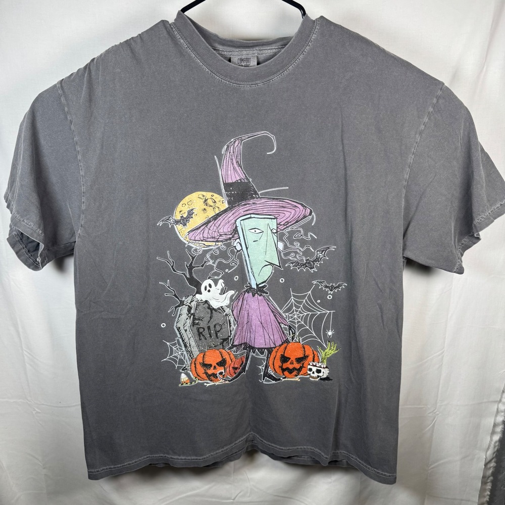 Comfort Colors Nightmare Before Christmas T-Shirt Mens XL Grey Mayor Graphic Tee